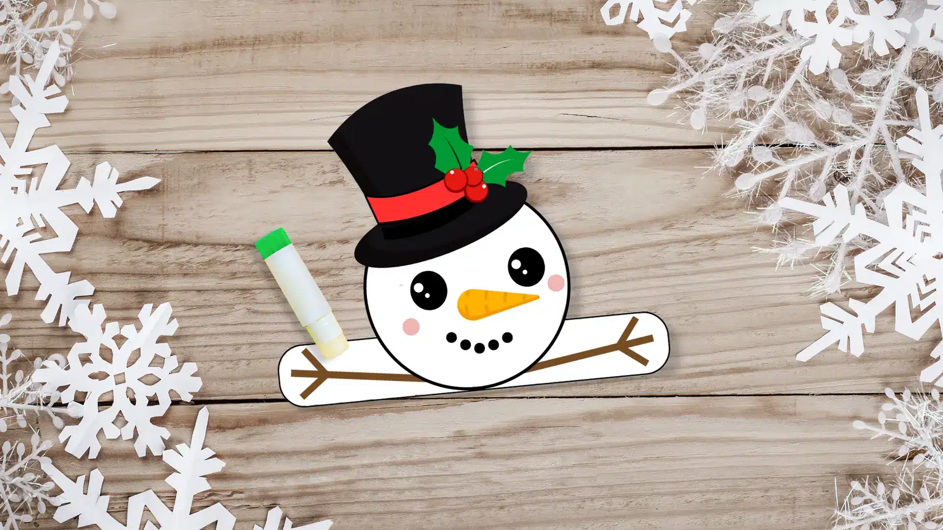 printable snowman hat craft template for kids - simple mom project